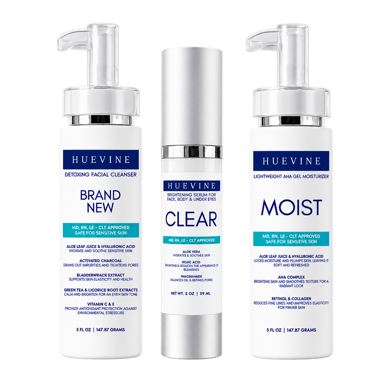 HueVine Clear Skin Essentials | 3-Step Acne + Dark Spot Routine