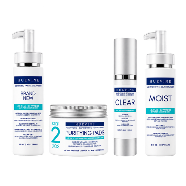 HueVine Complete Clear Skin Routine | 4-Step Acne + Dark Spot Set