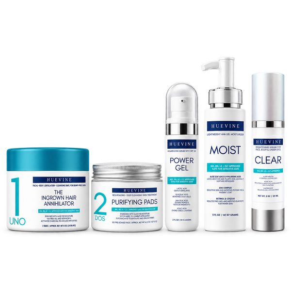 HueVine Bald Head + Beard Care Kit | Razor Bumps & Ingrown Hair Routine
